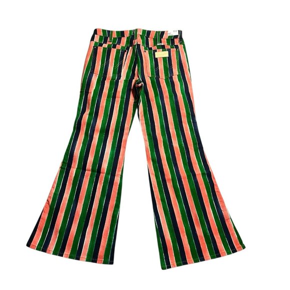 Anthropologie Wrangler Wanderer Mid Rise Flare Jeans Watercolor Stripe NWT 31 - Picture 4 of 5